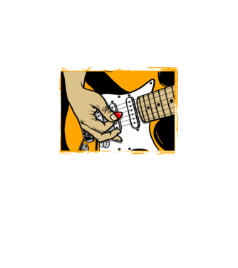 Gitár Forever minta fekete pólón
