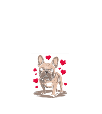 Mr French Bulldog minta fehér pólón