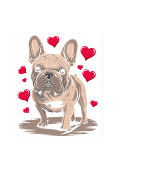 Mr French Bulldog minta fekete pólón