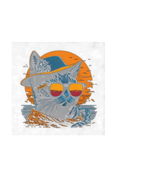 Funny Cat 2 minta fekete pólón