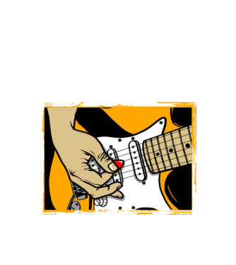 Gitár Forever minta fekete pólón
