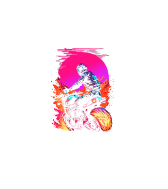 019 Motor Biker 01 minta fekete pólón