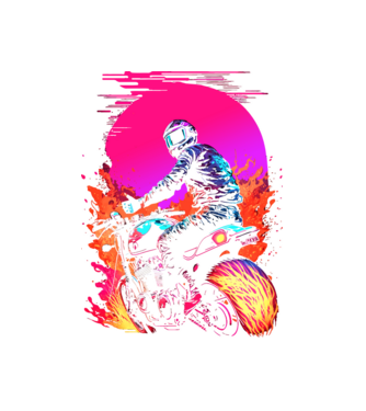 019 Motor Biker 01 minta fehér pólón