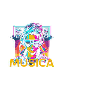 015 Musica minta fekete pólón