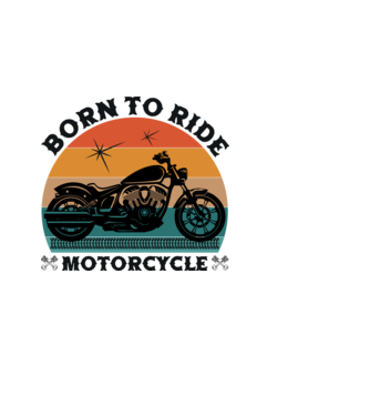 Born To Ride Motorcycle minta világoskék pólón