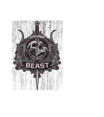 Beast minta fekete pólón