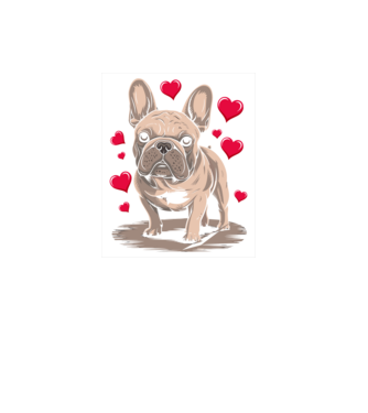 Mr French Bulldog minta fekete pólón