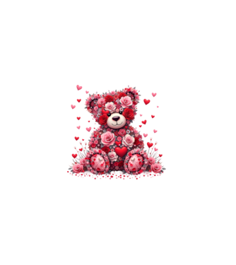 Teddy Lover minta fekete pólón