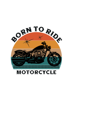 Born To Ride Motorcycle Blackiest minta fekete pólón