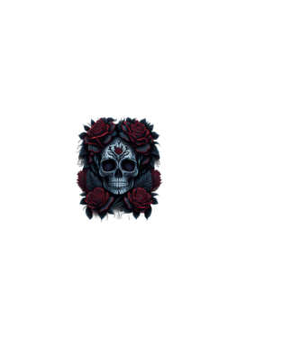 Sugar Skull Art 4 minta sötétkék pólón