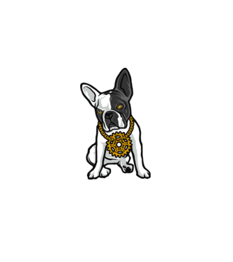 French bulldog minta zöld pólón