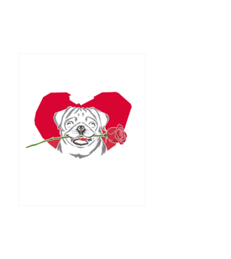 Mr. Dog Rose minta fehér pólón