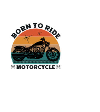 Born To Ride Motorcycle minta fehér pólón