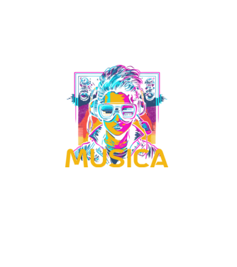 015 Musica minta fekete pólón