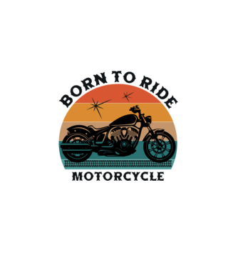 Born To Ride Motorcycle Blackiest minta fekete pólón