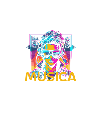 015 Musica minta fekete pólón