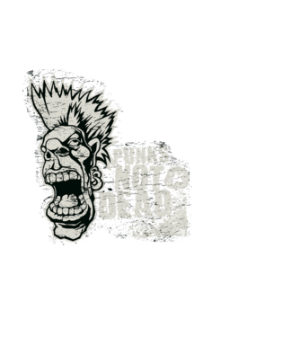 Punks Not Dead minta fehér pólón