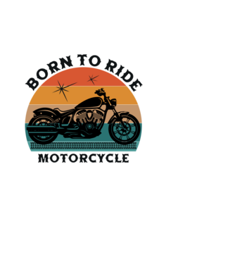 Born To Ride Motorcycle Blackiest minta fehér pólón