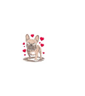 Mr French Bulldog minta sötétkék pólón