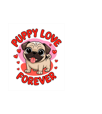 Mr. Dog Valentine minta fehér pólón