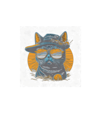 Funny Cat 1 minta homokszín pólón