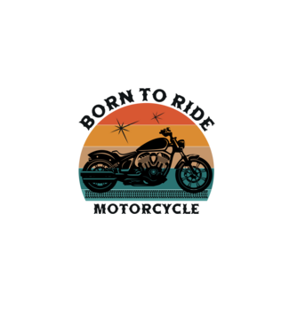 Born To Ride Motorcycle Blackiest minta fekete pólón
