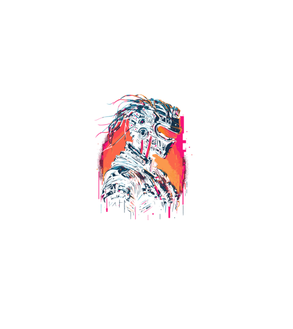 024 Cyberpunk Robot 01 minta fekete pólón