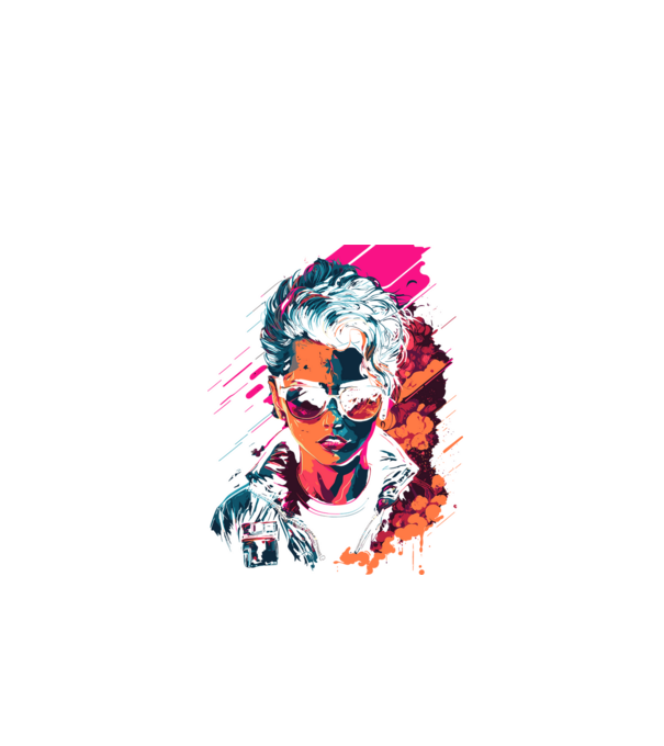 030 Cyberpunk Girl minta fekete pólón