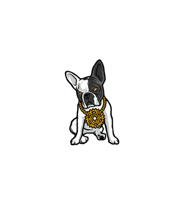 French bulldog minta szürke pólón