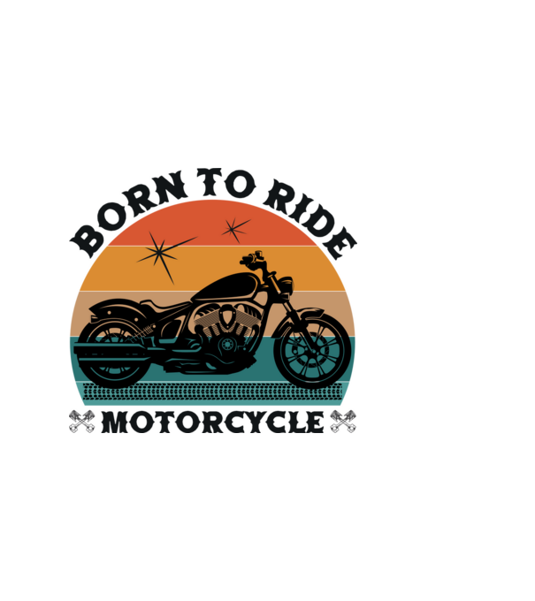 Born To Ride Motorcycle minta homokszín pólón