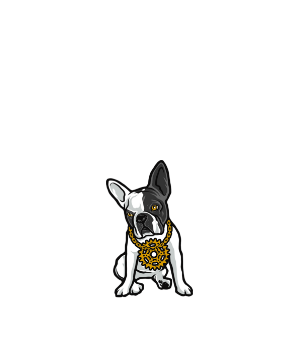 French bulldog minta fehér pólón