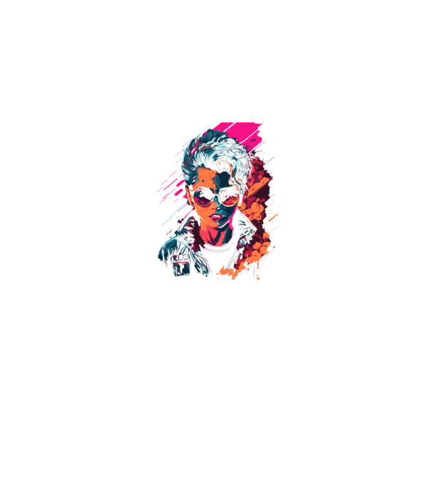 030 Cyberpunk Girl minta farmerkék pólón
