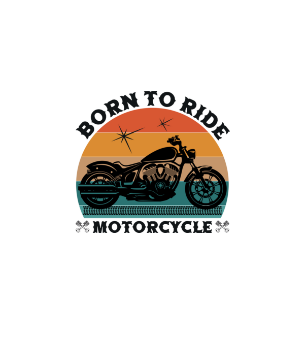 Born To Ride Motorcycle minta fehér pólón