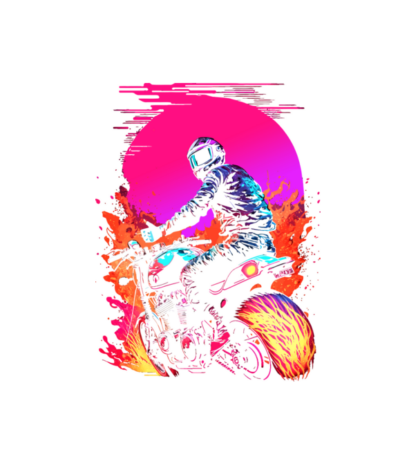 019 Motor Biker 01 minta fehér pólón