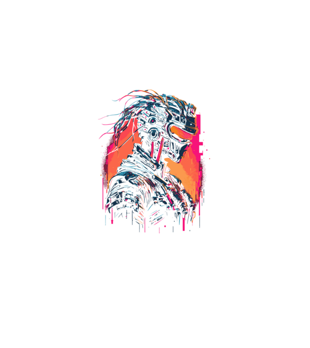 024 Cyberpunk Robot 01 minta szürke pólón