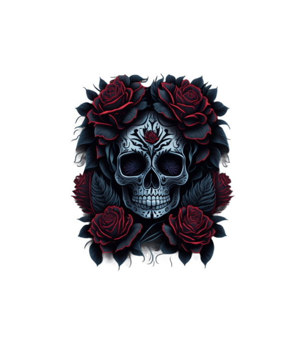 Sugar Skull Art 4 minta fekete pólón