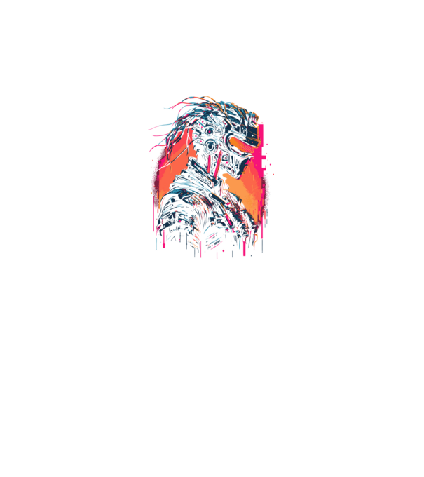 024 Cyberpunk Robot 01 minta fekete pólón