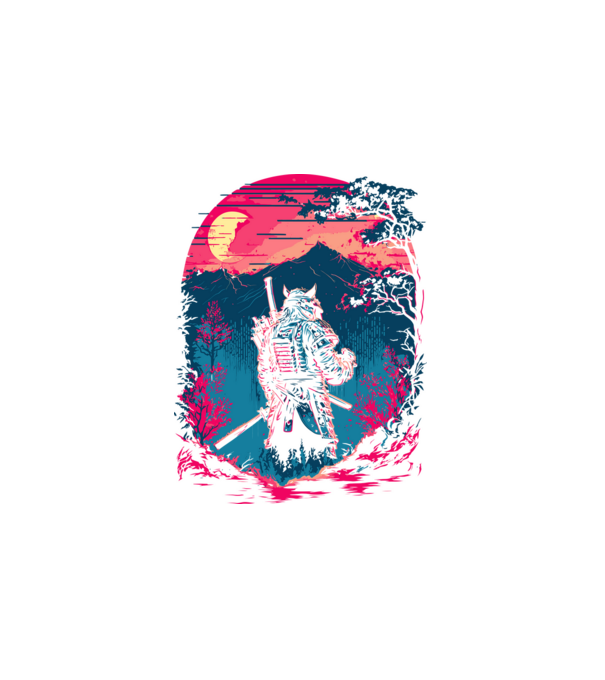 016 Samurai minta fehér pólón