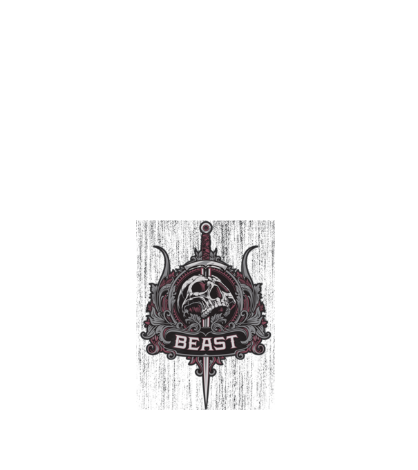 Beast minta fehér pólón