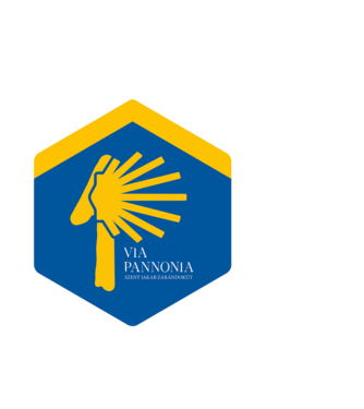 Via Pannonia Logo minta világoskék pólón