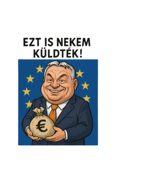 EU-s pénzek eltüntetője minta fehér pólón