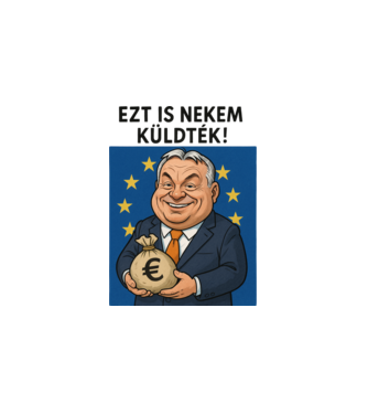 EU-s pénzek eltüntetője minta fehér pólón