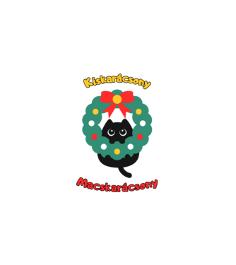 Kiskarácsony Macskarácsony minta fehér pólón