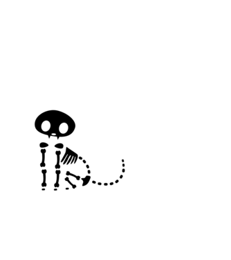 Happy Halloween csontvázas cica minta sötétkék pólón