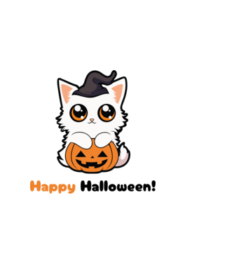 Happy Halloween boszi cica tökkel minta világos rózsaszín pólón