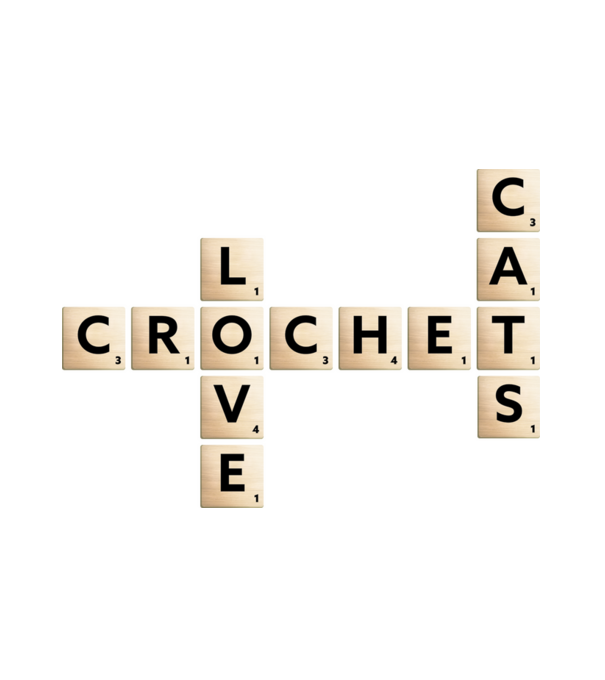 Love Cats Crochet (Szerelem Cicák Horgolás) minta fehér pólón