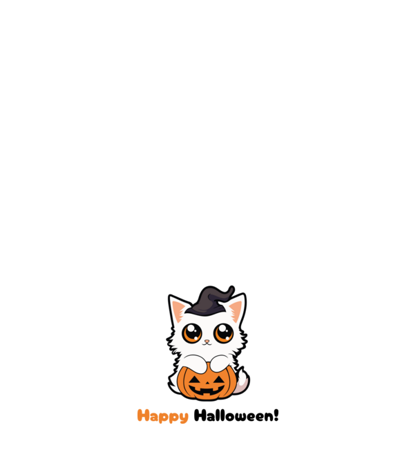Happy Halloween boszi cica tökkel minta világos rózsaszín pólón