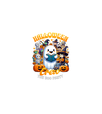 Halloween Crew  minta fekete pólón