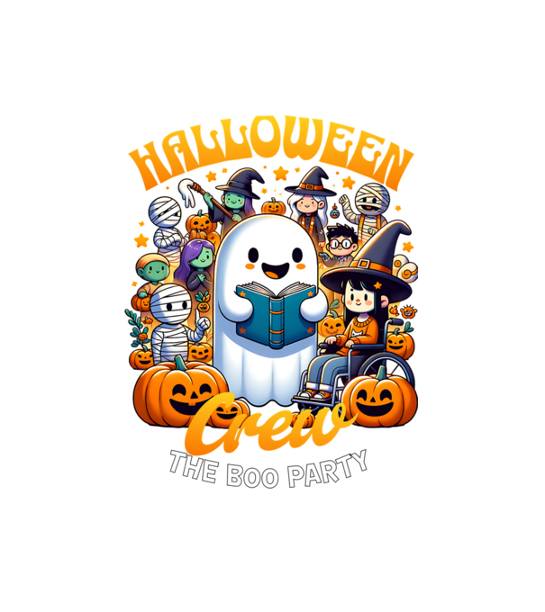 Halloween Crew minta fehér pólón