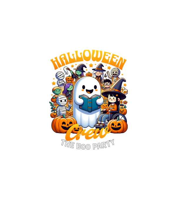 Halloween Crew minta fehér pólón